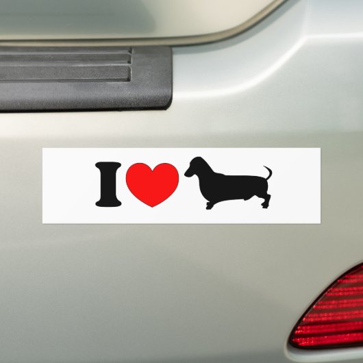 I Heart Dachshund - Landschap Bumpersticker (Op auto)