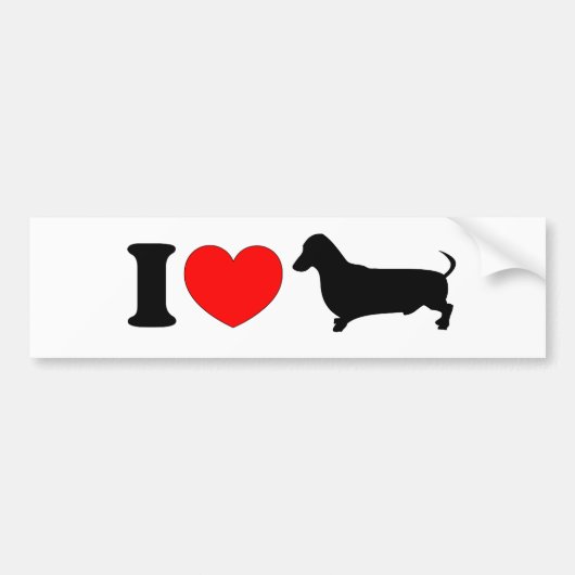 I Heart Dachshund - Landschap Bumpersticker (Voorkant)