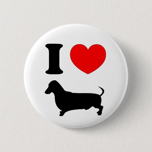 I Heart Dachshund Ronde Button 5,7 Cm (Voorkant)