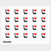 I Heart Dachshund Ronde Sticker (Vel)