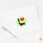I Heart Dachshund Ronde Sticker (Envelop)