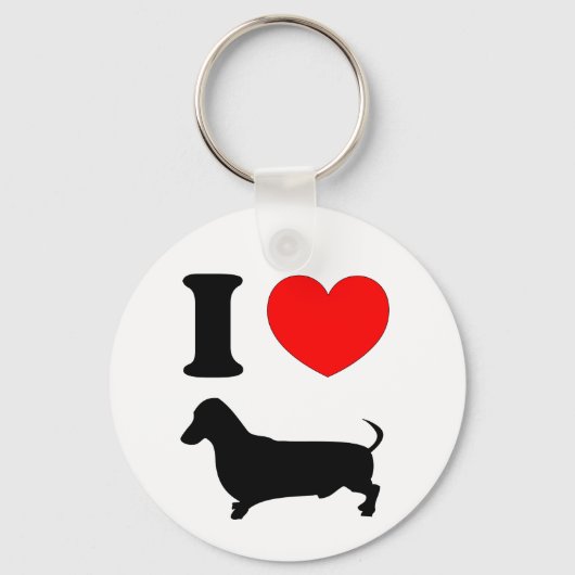 I Heart Dachshund Sleutelhanger (Voorkant)