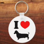 I Heart Dachshund Sleutelhanger (Voorkant)
