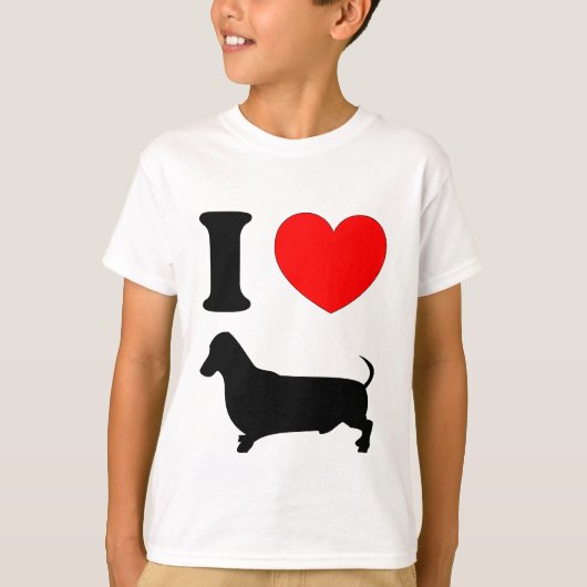 I Heart Dachshund T-shirt (Voorkant)