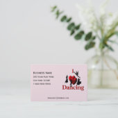 I Heart Dancing Pink Visitekaartje (Staand voorkant)