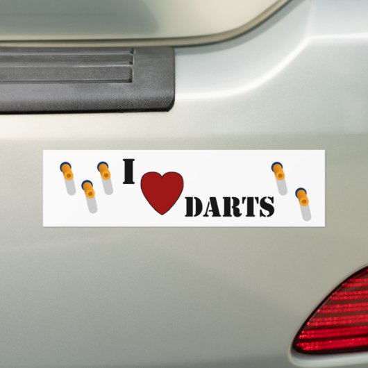 I Heart Darts Bumpersticker (Op auto)