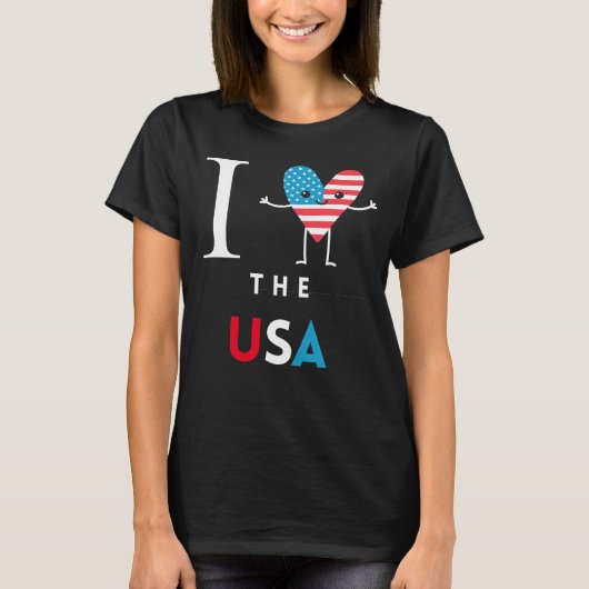 I Heart De Amerikaanse zwarte vrouwen T-shirt (Voorkant)