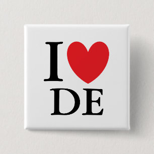 I Heart Delaware Vierkante Button 5,1 Cm