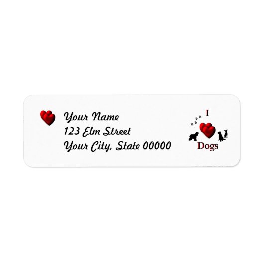 I Heart Dogs Etiket (Voorkant)