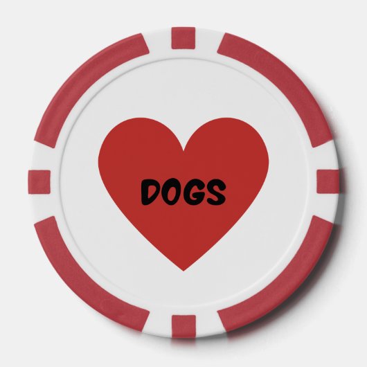 I Heart Dogs Kaart Poker Chips (Voorkant)