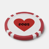 I Heart Dogs Kaart Poker Chips (Enkel)
