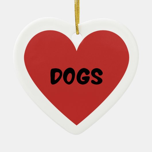 I Heart Dogs Keramisch Ornament (Voorkant)