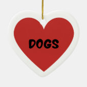 I Heart Dogs Keramisch Ornament (Achterkant)