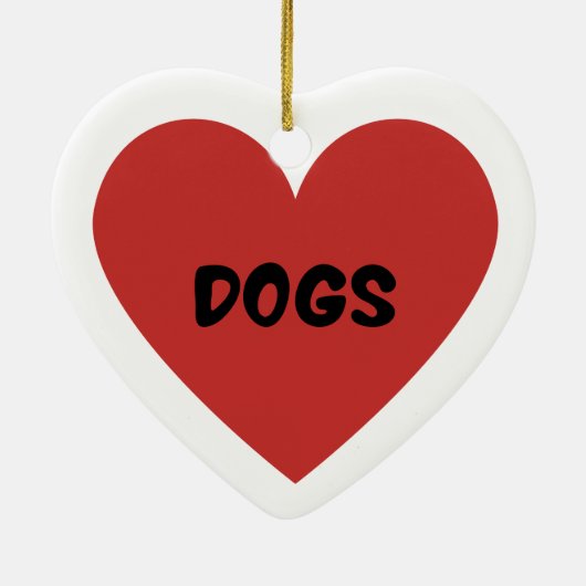 I Heart Dogs Keramisch Ornament (Achterkant)