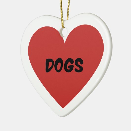I Heart Dogs Keramisch Ornament (Links)