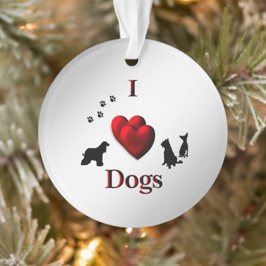 I Heart Dogs Ornament (Boom)
