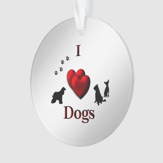 I Heart Dogs Ornament (voorkant)