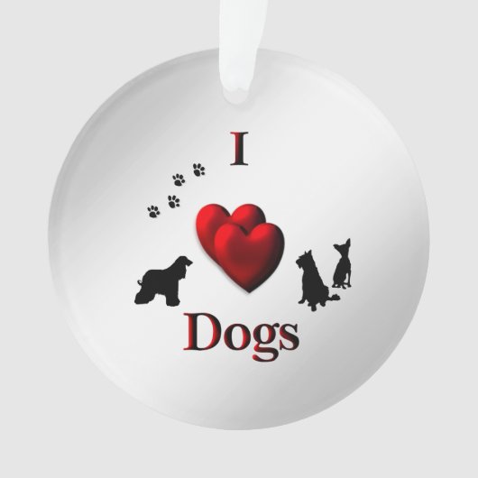 I Heart Dogs Ornament (voorkant)
