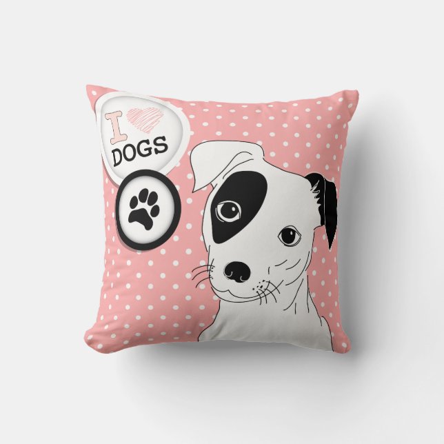 I Heart Dogs Pillow Kussen (Voorkant)