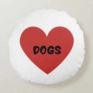 I Heart Dogs Rond Kussen