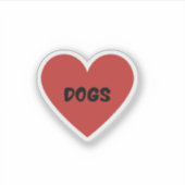 I Heart Dogs Sticker (Voorkant)