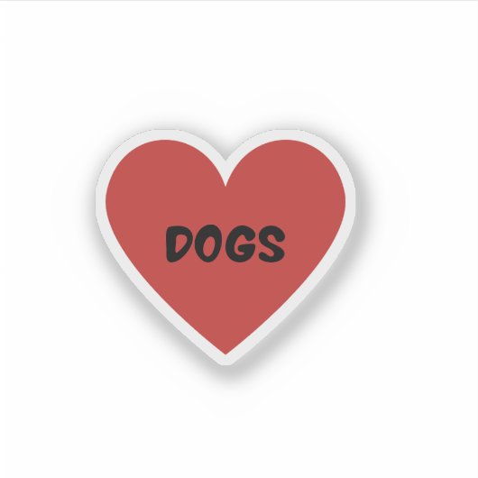 I Heart Dogs Sticker (Voorkant)