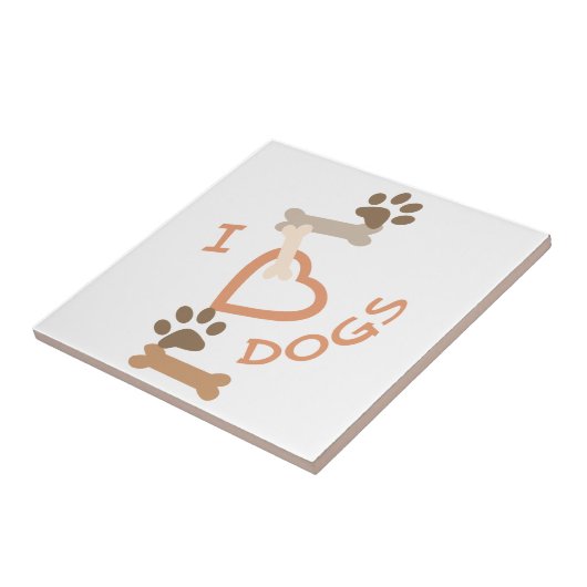 I Heart Dogs Tegeltje (Zijkant)