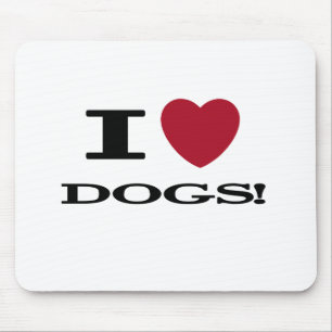 I Heart Dogs Tshirts en geschenken Muismat
