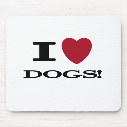 I Heart Dogs Tshirts en geschenken Muismat (Voorkant)