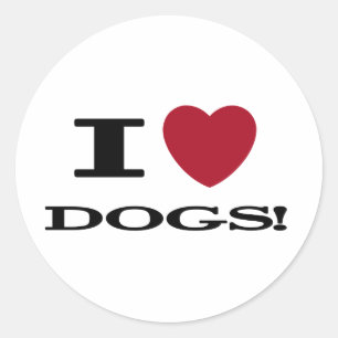 I Heart Dogs Tshirts en geschenken Ronde Sticker