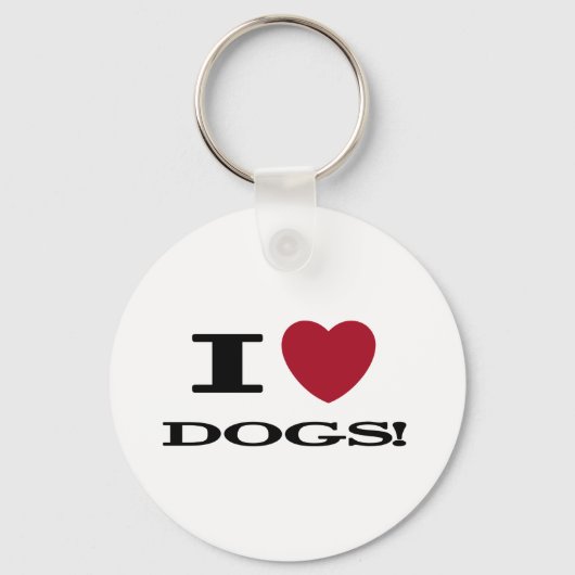 I Heart Dogs Tshirts en geschenken Sleutelhanger (Voorkant)