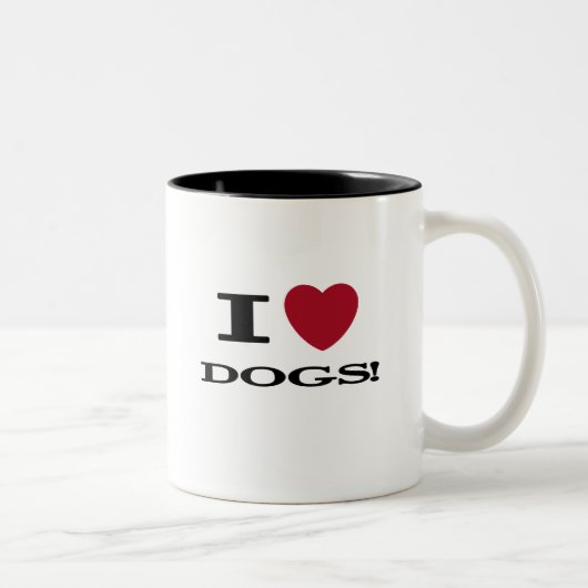 I Heart Dogs Tshirts en geschenken Tweekleurige Koffiemok (Rechts)
