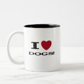 I Heart Dogs Tshirts en geschenken Tweekleurige Koffiemok (Links)