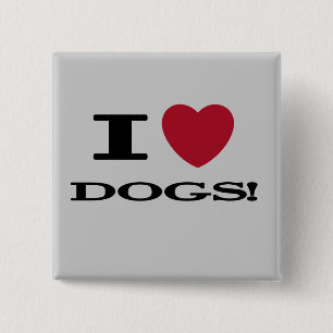 I Heart Dogs Tshirts en Gifts Vierkante Button 5,1 Cm