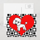 I Heart Dogs - White Poodle Briefkaart (Voorkant / Achterkant)