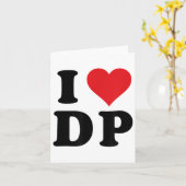 I Heart Dp Beginletters Ik Hou Van Dp Voor- En Ach Kaart (Gele Bloem)