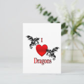 I Heart Dragons Briefkaart (Staand voorkant)