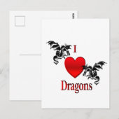 I Heart Dragons Briefkaart (Voorkant / Achterkant)