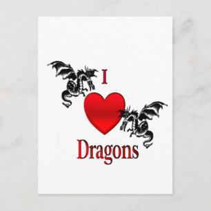 I Heart Dragons Briefkaart