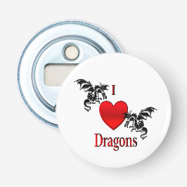 I Heart Dragons Button Flesopener
