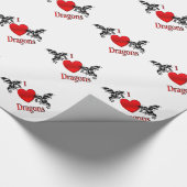 I Heart Dragons Cadeaupapier (Hoek)