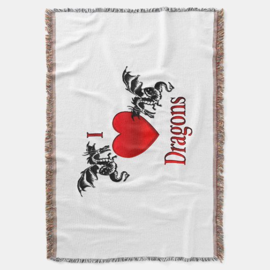 I Heart Dragons Deken (Voorkant Verticaal)