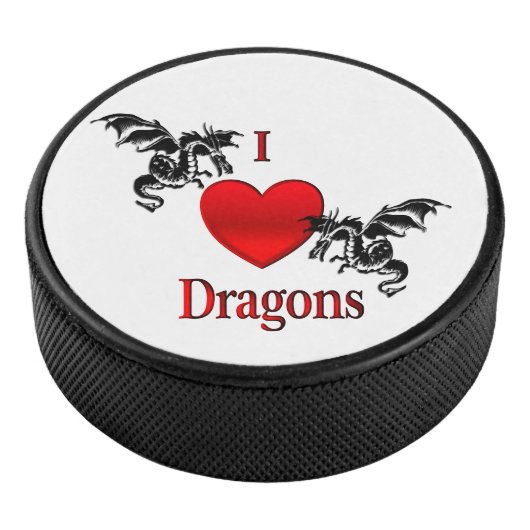 I Heart Dragons Hockey Puck (3/4)