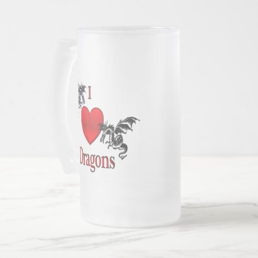 I Heart Dragons Matglas Bierpul (Voorkant links)