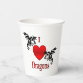 I Heart Dragons Papieren Bekers (Voorkant)