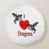 I Heart Dragons Rond Kussen (Achterkant)