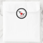 I Heart Dragons Ronde Sticker (Tas)