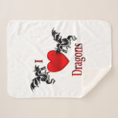 I Heart Dragons Sherpa Deken (Voorkant (horizontaal))
