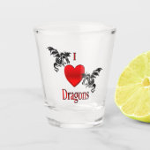 I Heart Dragons Shot Glas (Voorkant)