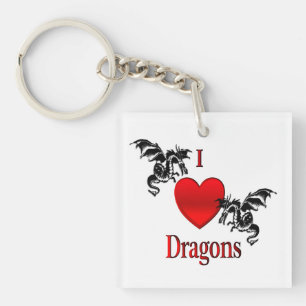 I Heart Dragons Sleutelhanger